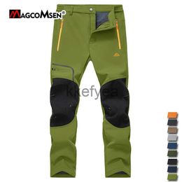 Men's Jeans MAGCOMSEN Men's Fleece Pants Waterproof Shell HikPants with 4 Zipper Pockets Winter Ski Trousers J231219