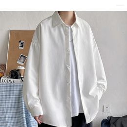 Men's Casual Shirts 2023 Korean Fashion Men Black Long Sleeve White Harajuku Oversized Button Down Shirt 5XL