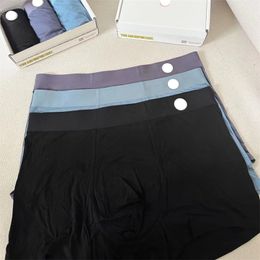 LL Yoga Lemon Three pack men's flat angle ice silk seamless bare feeling thin underwear elastic mid rise boxer shorts Running Athletic