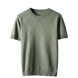 Men's T Shirts Arrival Knitted Short Sleeve Sweater Mens Fashion Casual O-neck Spring And Summer Men Shirt Size L XL 2XL 3XL 4XL 5XL