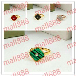 Fashion diamond designer Band ring many colours clover shell Jewellery 18k plated wedding rings for women Party Anniversary engageme302a