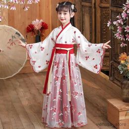 Girl's Dresses New girls summer thin Hanfu Chinese style children Tang costume dress little girl princess dress Christmas dress 3-12T