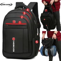 School Bags High quality men's backpack waterproof Oxford cloth student backpack large capacity backpack USB charging laptop backpack 231219