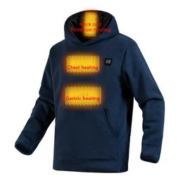 Men's Hoodies Sweatshirts 2023 Winter Intelligent Heating Coral Velvet Black Warm Hoodie Sweatshirt USB 9 Region Control Charging 231218