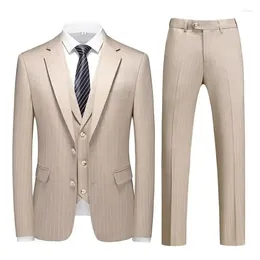 Men's Suits Men (Jackets Vest Pant) Classics Plaid Tuxedo GroomWedding Costume 3 Pieces Set Formal Casual Suit Prom Wear