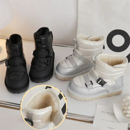 Boots Children Winter Snow Boots Baby 2024 Thicked Plush High Boots Boys Waterproof Snow Boots Girls Warm Cotton Sports Boots Kids 231219