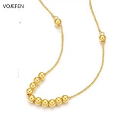 18k Yellow Gold Pendant Necklace Dainty Bead Crescent Shape Chain Minimalist Choker Necklaces Jewelry For Women Chains279a