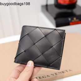 Mens Wallet BottegaaVeneta Bags Bs new imported woven genuine leather mens short clip layer cowhide wallet gift with high quality
