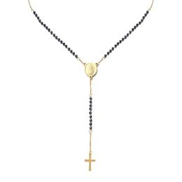 Pendant Necklaces Catholic Stainless Steel Rosary Beads Chain Y Shape Virgin Necklace For Women Men Religious Cross Jewelry226g