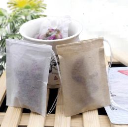 Wood Pulp Philtre Paper Disposable Tea Strainer Philtres Bag Single Drawstring Heal Seal Tea Bags No bleach Go Green LX5768 ZZ