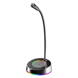 Microphones Flexible Neck Gaming Noise Reduction With RGB Light Multifunctional Computer Microphone Meeting HD For Desktop USB Powered