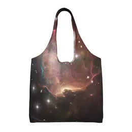 Shopping Bags Colourful Space Star Nebula Reusable Grocery Foldable Totes Washable For Men Women Market Lunch Travel