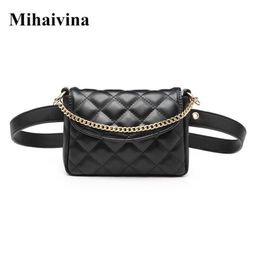 Waist Bags Mihaivina Women Bag Fashion Female Belt Chain Money Fanny Pack PU Leather High Pants257E
