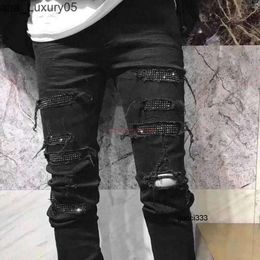 AM es Broken amis imiri amiiri amari Designer Clothing es Jeans Denim Pants amirl High Street Hot Diond Patch amirlies Black am Jeans Mens Fashion Brand Slim Fit E X8RS