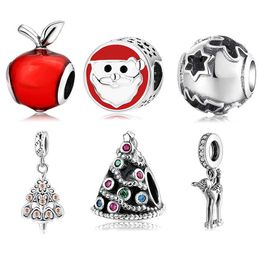 Earrings Necklace Pan Family S925 Pure Silver Beads Charm Christmas Eve Series Beads Diy Bracelet Accessories Silver Jewelry Loose Beads 70eq