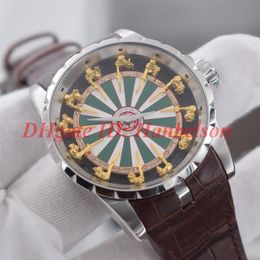 NEW men 12 round table knight Three-dimensional dial flight watches 2813 automatic movement watch Mechanical horloge orologio di l321v