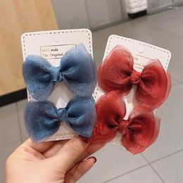 Hair Accessories 2Pcs/Set Bowknot Baby Girl Hairpins Cute Bow Headpiece Children Clips Hairpin Kids Barrettes