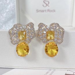 Dangle Earrings SENYU Luxury Irregular Butterfly Fashion Party Big Cubic Zirconia Stone Drop Earring Wedding Exquisite Jewellery