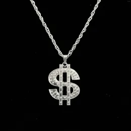 Pendant Necklaces Electroplated Hip Hop Rap Rock Dollar Sign Men's Long Large Necklace Fitness Tough Guy Gift