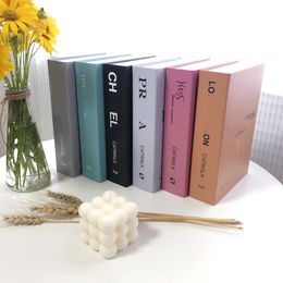 Designer's Classic Letter Home Decoration Book, European and American Simple Folding Decoration, Living Room and Study Simulation Book Model 8pcs