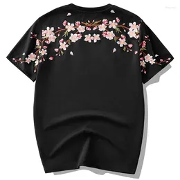 Men's T Shirts Embroidery Shirt Men Women Flower Loose Casual Summer Cotton Hip Hop Tee Tops Short Sleeve Male Harajuku Streetwear