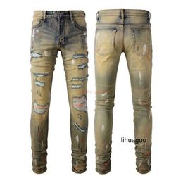 Graffiti amari amirl amirlies am amis imiri amiiri Designer Clothing Fashion Jeans Denim Pants es New High Street Jeans Mens Speckled Ink Brand Slim Fit Old Hole 2X1D