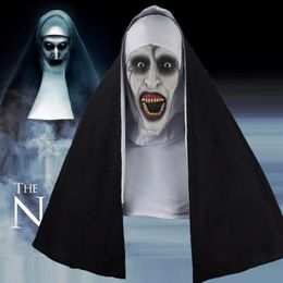 The Nun Horror Mask Halloween Cosplay Scary Latex Masks With Headscarf Full Face Helmet Party Props Drop 2634