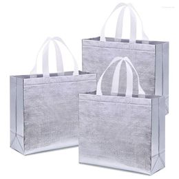 Shopping Bags 12 Pcs Glossy Reusable Grocery Tote With Handle Bridesmaids Non-Woven Gift For Christmas