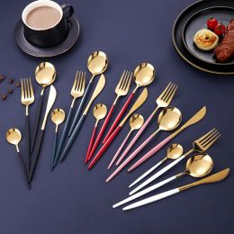 Traditional And Elegant Stainless Steel Tableware Set Various Colours Of Fork Spoon Knife Tableware For Wedding Party Family