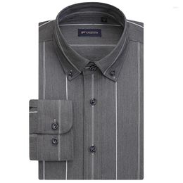 Men's Casual Shirts England Style Long Sleeve Vertical Striped Dress Shirt Without Pocket Standard-fit Smart Button-down Blouse