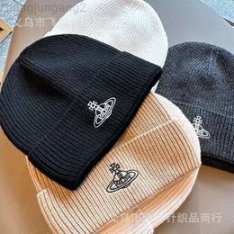 Viviene Westwoods Cap Viviennewestwood Autumn and Winter Woollen Knitted Hat Saturn West Empress Dowager's Versatile and Trendy Warm Cold Hat for Couples