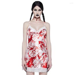 Casual Dresses Printed V-NECK Lace Slip Dress Fashion Edge Sling Women