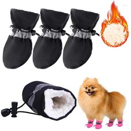 Dog Apparel 4pcs Antiskid Thick Pet Shoes Waterproof Rain Snow Boots Warm Cats Winter Prewalkers Soft Supplies Care