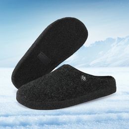 Slippers Outdoor cotton slippers mens and womens shoes without heel in winter indoor half velvet warm 231219