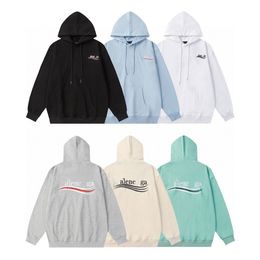 AW's new product, Lenciag Hoodies, minimalist letter embroidery, men's and women's pure cotton hooded pullover, casual loose jacket, Sweaters long sleeved top clothes