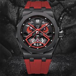 Wristwatches UTHAI BK142 Creative Multi-layer Structure Design Men's Watch Fashionable Sporty Style Waterproof Multi-functional Quartz