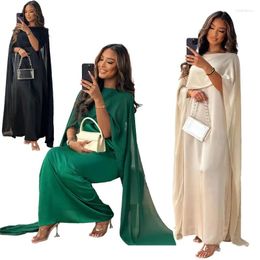 Ethnic Clothing Muslim Women's Chiffon Dress Longuette Fashion Party Evening Dresses Elegant African For Lady Abaya Sexy Vestidos Robes