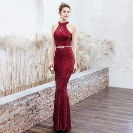 2024 New Bury Long Sexy Mother Of The Bride Dresses High Neck Sheer Shiny Gown Plus Size Red Carpet Gowns Celebrity Elegant Even Prom Party Dress 403