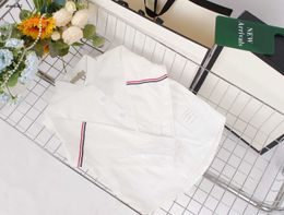 Luxury baby Shirt Long sleeved lapel boys coat Size 110-160 CM boy shirt kids designer clothes Child Blouses Dec05