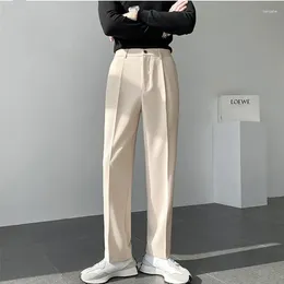 Men's Pants 2023 Spring And Autumn Fashion Trend Business Casual Straight Sleeve Loose Versatile Solid Colour Clean Suit