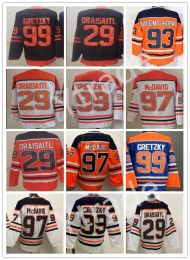 Third Blue Hockey 97 Connor Mcdavid Jersey 99 Wayne Gretzky 29 Leon Draisaitl 93 Ryan Nugent-Hopkins Stitch Team Blue White Orange Reverse R 88