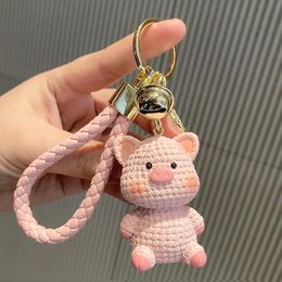 Bag Parts Accessories Cartoon Cute Resin Chubby Keychain Meat Flesh Face Animal Dinosaur Chick Bunny Pig Car Key Chain Charm Pendant 231219