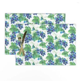 Table Mats Spring Grapes Fruit Garden Violet Duck Egg Vegetable Cow Rooster Farm Typography Gardener Gardening Placemats