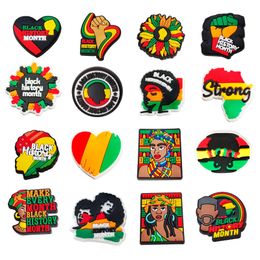 Shoe Parts Accessories Black History Month Charms Decorations Soft Pvc Shoes Charm For Clog Blm African Drop Delivery Otpin