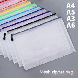 Desk Drawer Organisers A4 A5 A3 A6 File Bag 20pcs Largecapacity Grid Zippe Production Inspection Data Storage Student Test Paper Sorting 231219