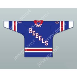 Custom ROANOKE VALLEY REBELS 61 BLUE TIE DOWN HOCKEY JERSEY NEW Top Stitched S-M-L-XL-XXL-3XL-4XL-5XL-6XL