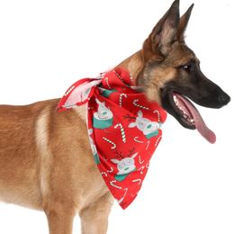 Dog Apparel Red Background Pet Bib Cat Ornaments For Christmas Triangle Cloth Orange Bandana