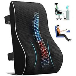 Back Massager Pillow Office Chair Lumbar Support Memory Foam Cushion Improve Posture Car Computer Chairs Large Back Pillows 231218