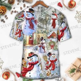 Men's T-Shirts New T-Shirts For Men 3d Christmas Snowman Print Harajuku Short Sleeved Tops Summer Casual Men'S Clothing Loose Oversized T Shirt T231219