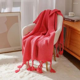 Blankets NOAHAS Warm Knitted Cover Blanket Fringe Braid Bed Sofa Single Nap Decorative